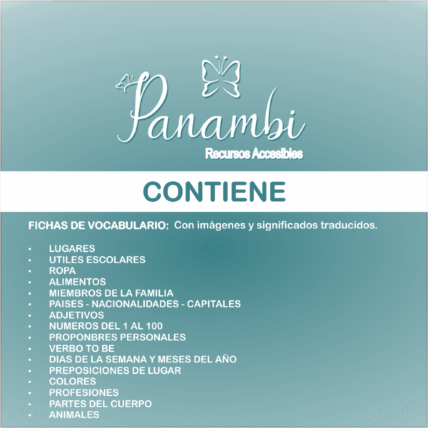 FICHAS DE VOCABULARIO INGLES - ESPAÑOL - Image 2