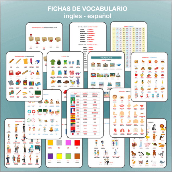 FICHAS DE VOCABULARIO INGLES - ESPAÑOL - Image 3